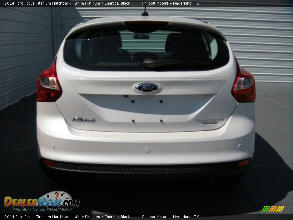 2014 Ford Focus Titanium Hatchback White Platinum / Charcoal Black Photo #5