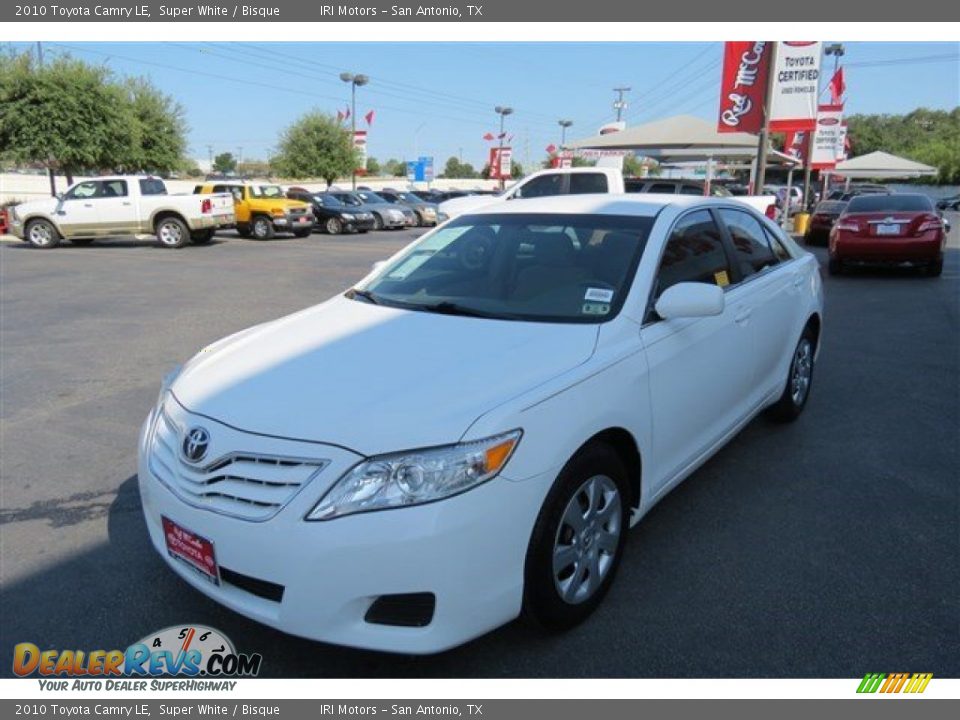 2010 Toyota Camry LE Super White / Bisque Photo #3