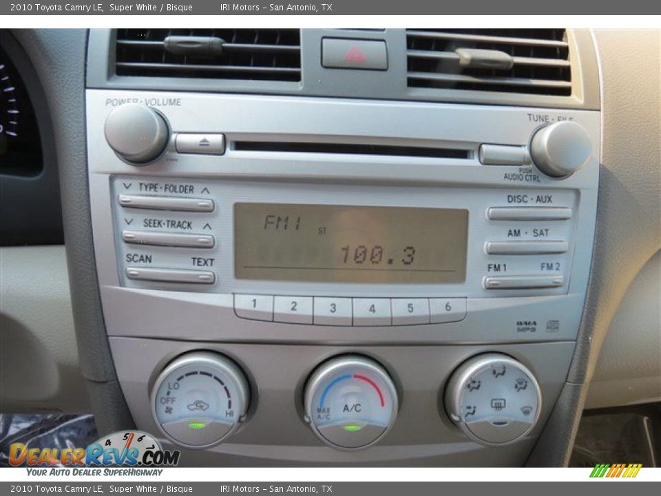 2010 Toyota Camry LE Super White / Bisque Photo #15