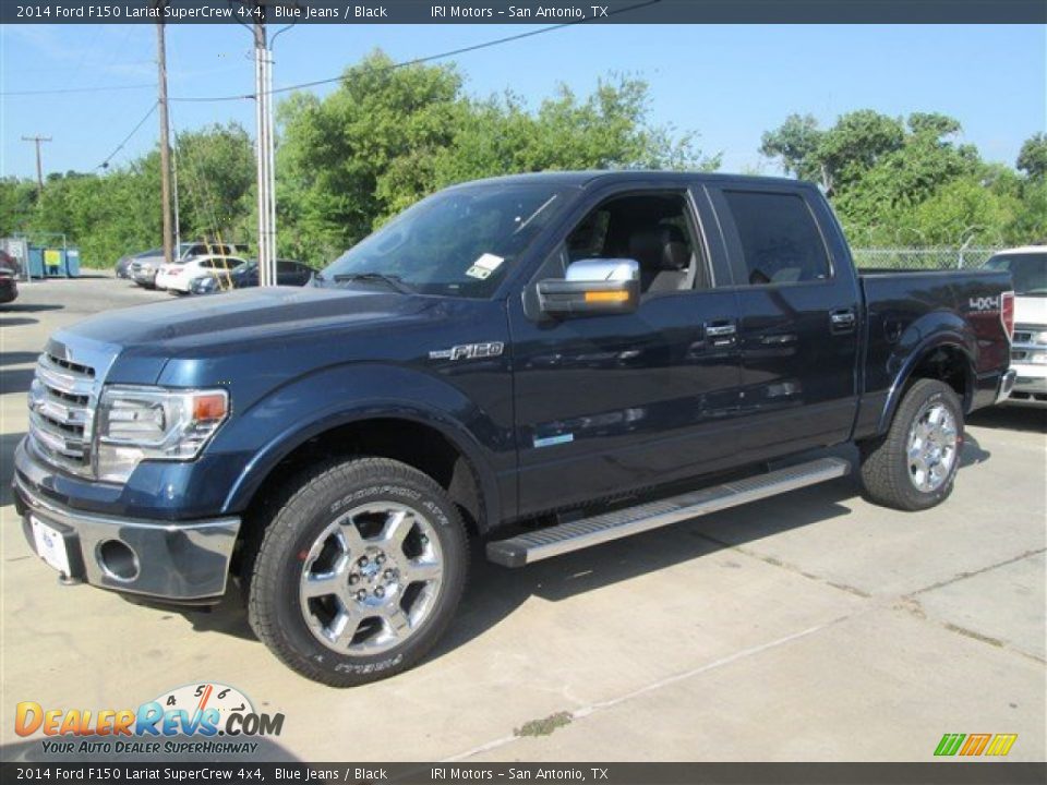 2014 Ford F150 Lariat SuperCrew 4x4 Blue Jeans / Black Photo #3