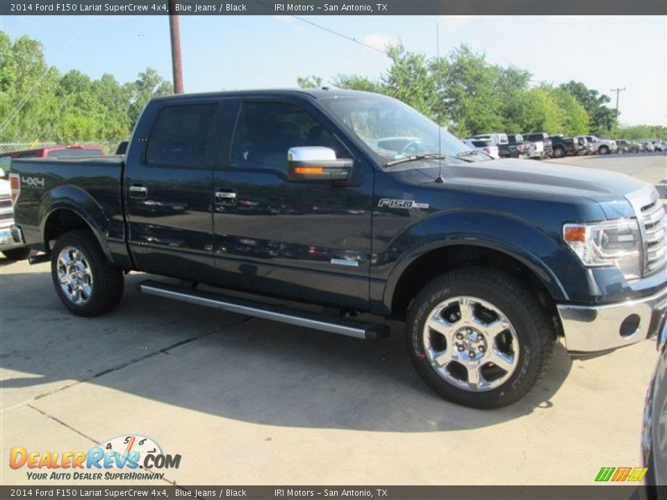 2014 Ford F150 Lariat SuperCrew 4x4 Blue Jeans / Black Photo #4
