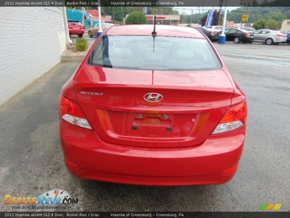 2012 Hyundai Accent GLS 4 Door Boston Red / Gray Photo #6
