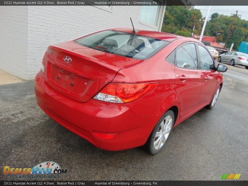 2012 Hyundai Accent GLS 4 Door Boston Red / Gray Photo #7