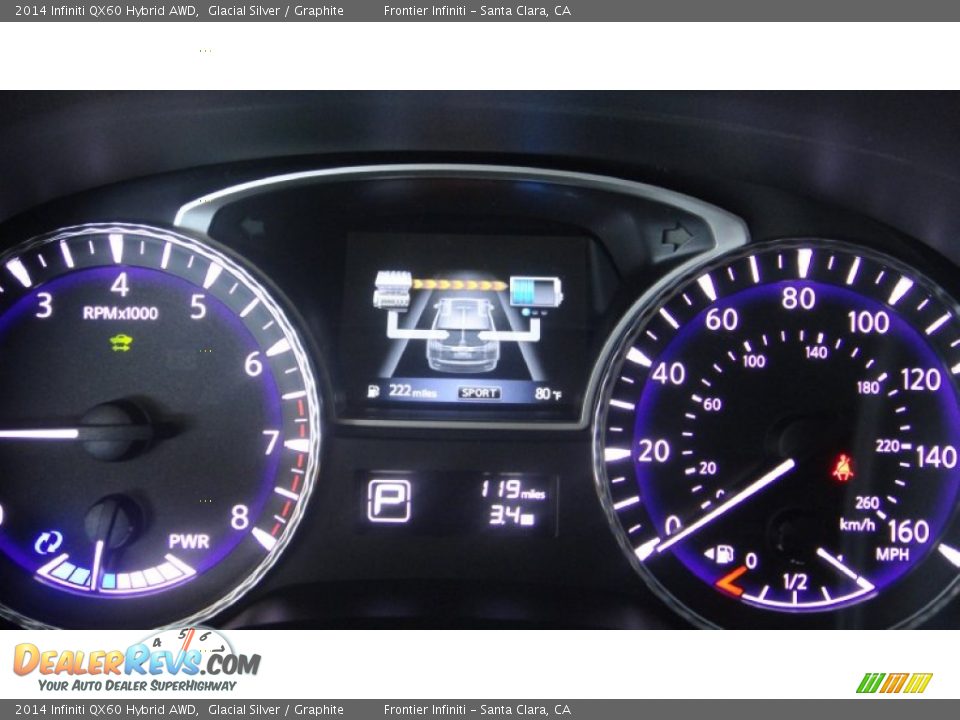 2014 Infiniti QX60 Hybrid AWD Gauges Photo #17