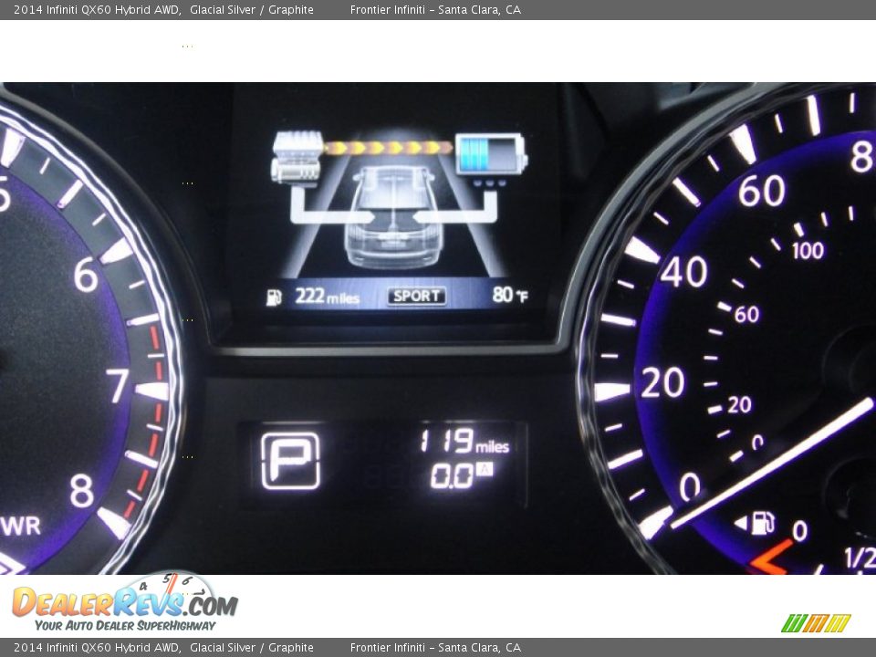2014 Infiniti QX60 Hybrid AWD Glacial Silver / Graphite Photo #18
