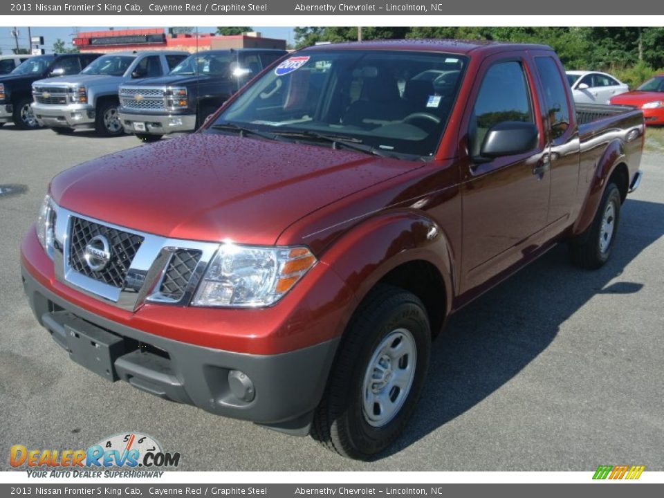 2013 Nissan Frontier S King Cab Cayenne Red / Graphite Steel Photo #2