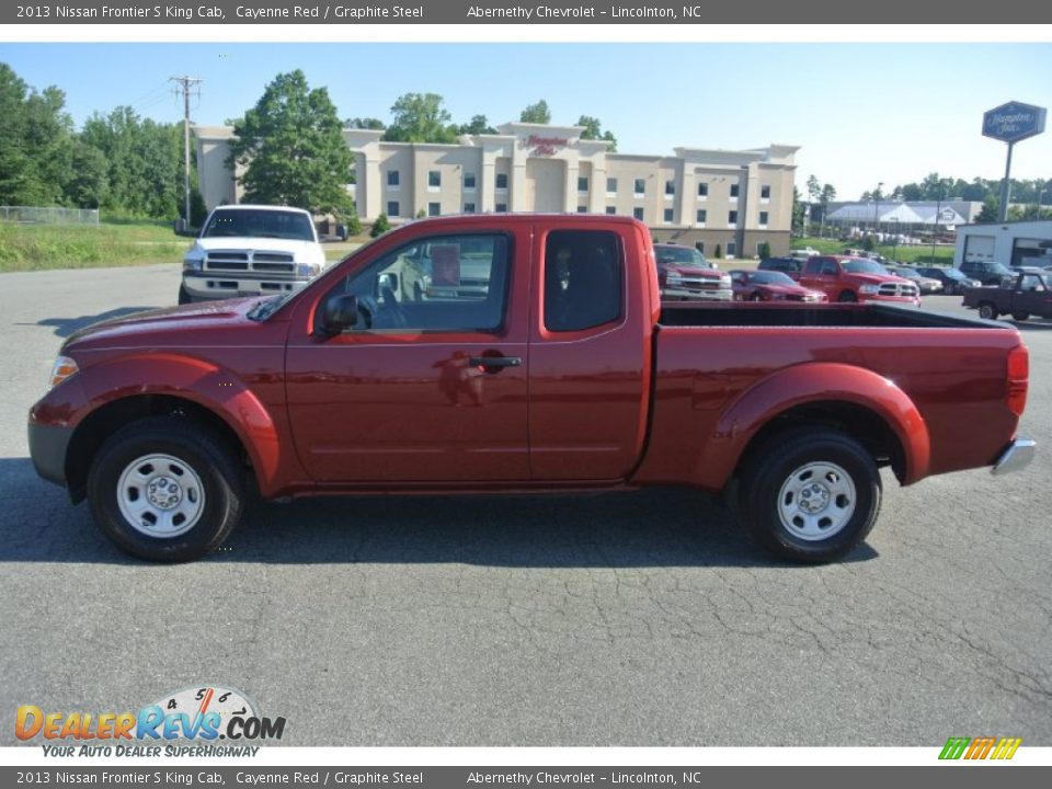 2013 Nissan Frontier S King Cab Cayenne Red / Graphite Steel Photo #3