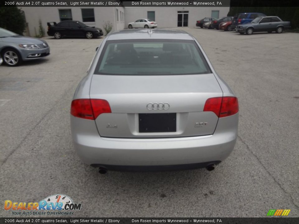 2006 Audi A4 2.0T quattro Sedan Light Silver Metallic / Ebony Photo #10