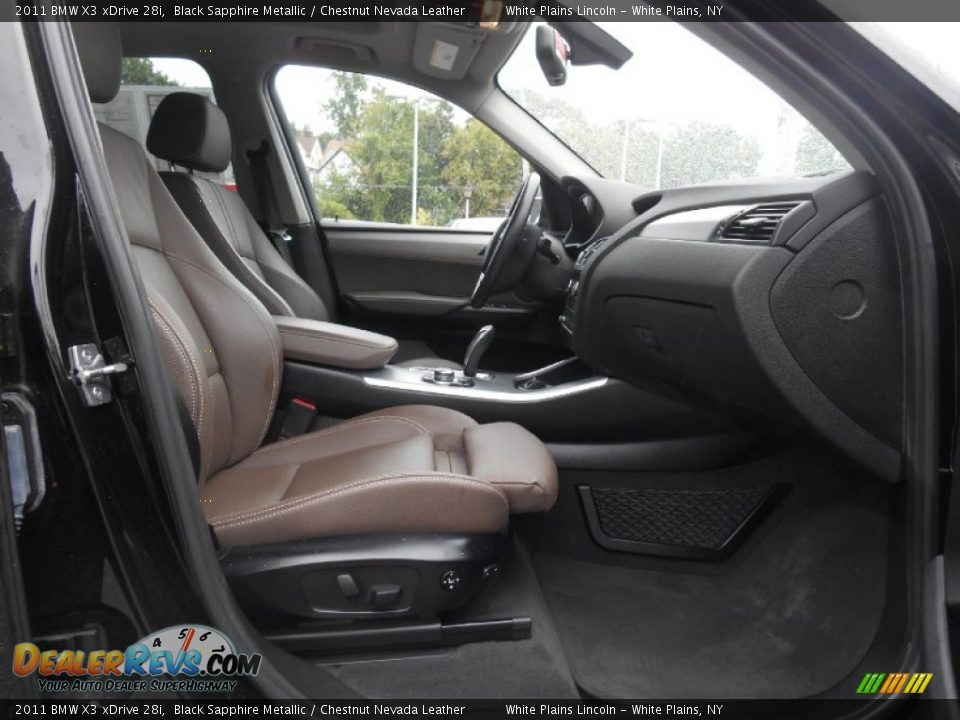 2011 BMW X3 xDrive 28i Black Sapphire Metallic / Chestnut Nevada Leather Photo #11