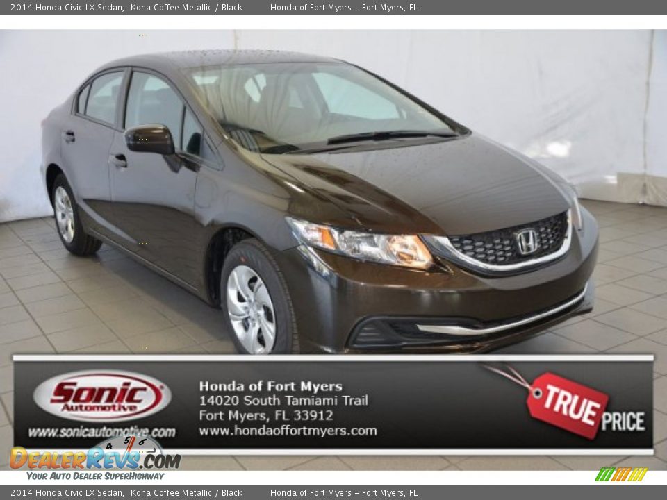 2014 Honda Civic LX Sedan Kona Coffee Metallic / Black Photo #1