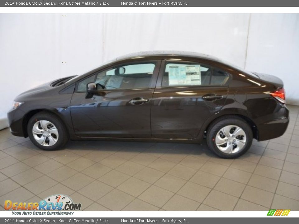 2014 Honda Civic LX Sedan Kona Coffee Metallic / Black Photo #3
