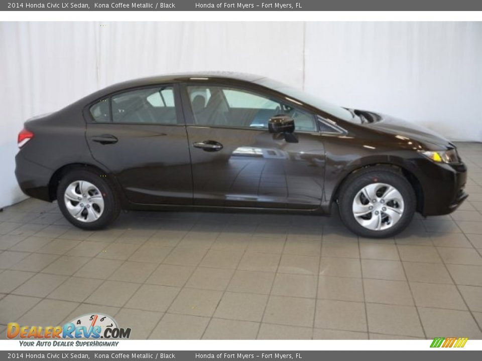 2014 Honda Civic LX Sedan Kona Coffee Metallic / Black Photo #6