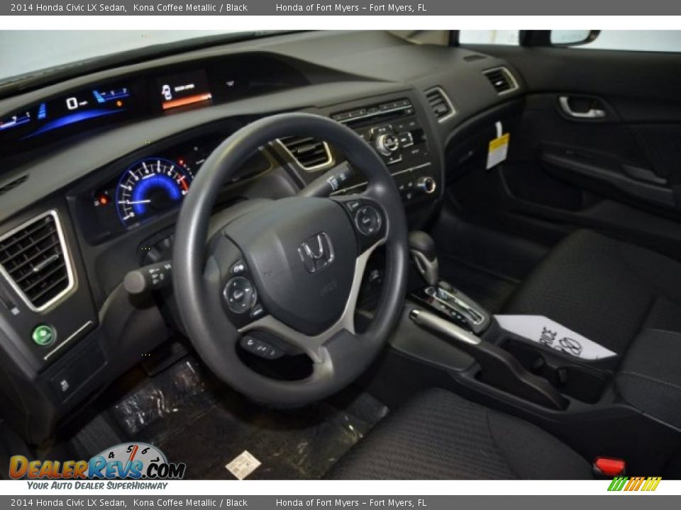 2014 Honda Civic LX Sedan Kona Coffee Metallic / Black Photo #8