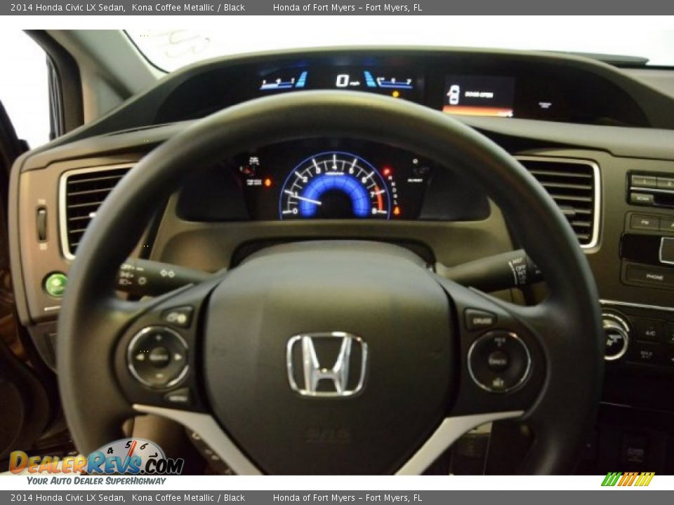 2014 Honda Civic LX Sedan Kona Coffee Metallic / Black Photo #19