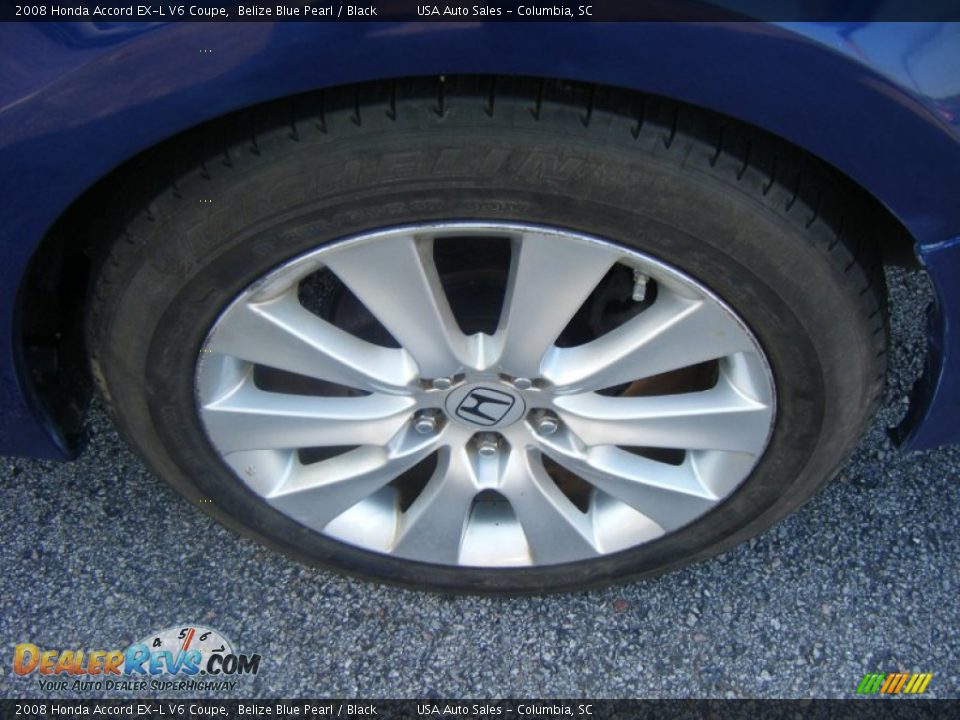 2008 Honda Accord EX-L V6 Coupe Belize Blue Pearl / Black Photo #7