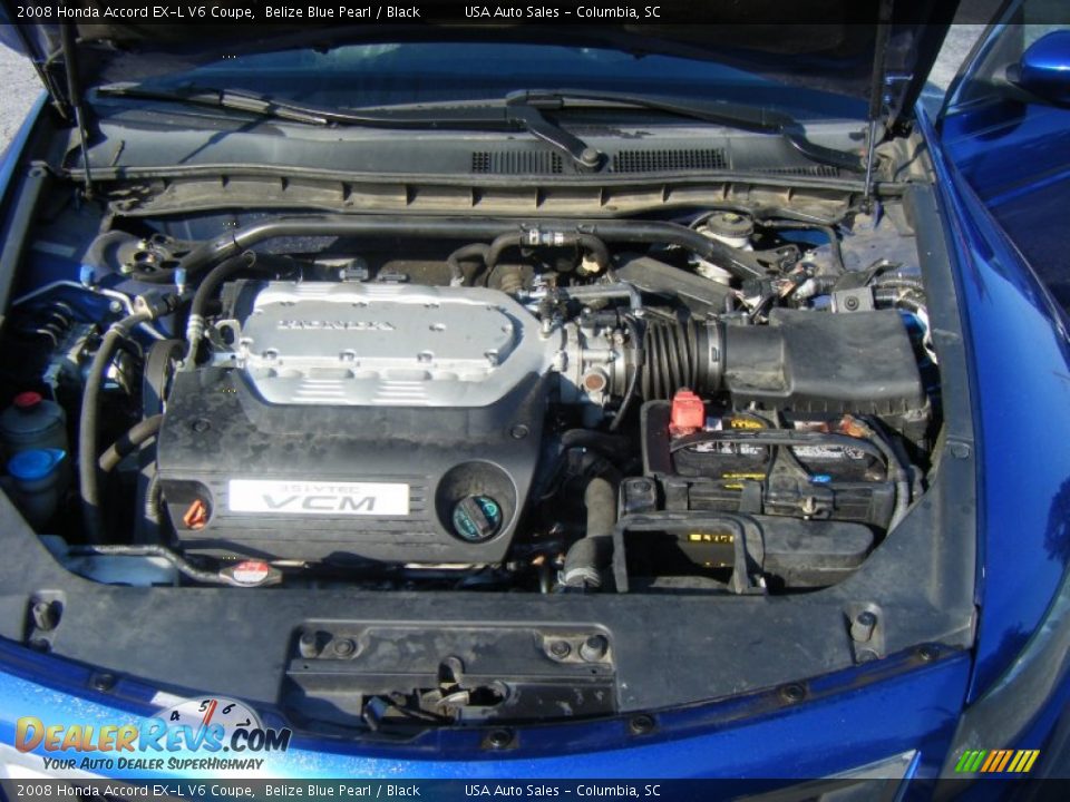 2008 Honda Accord EX-L V6 Coupe Belize Blue Pearl / Black Photo #18