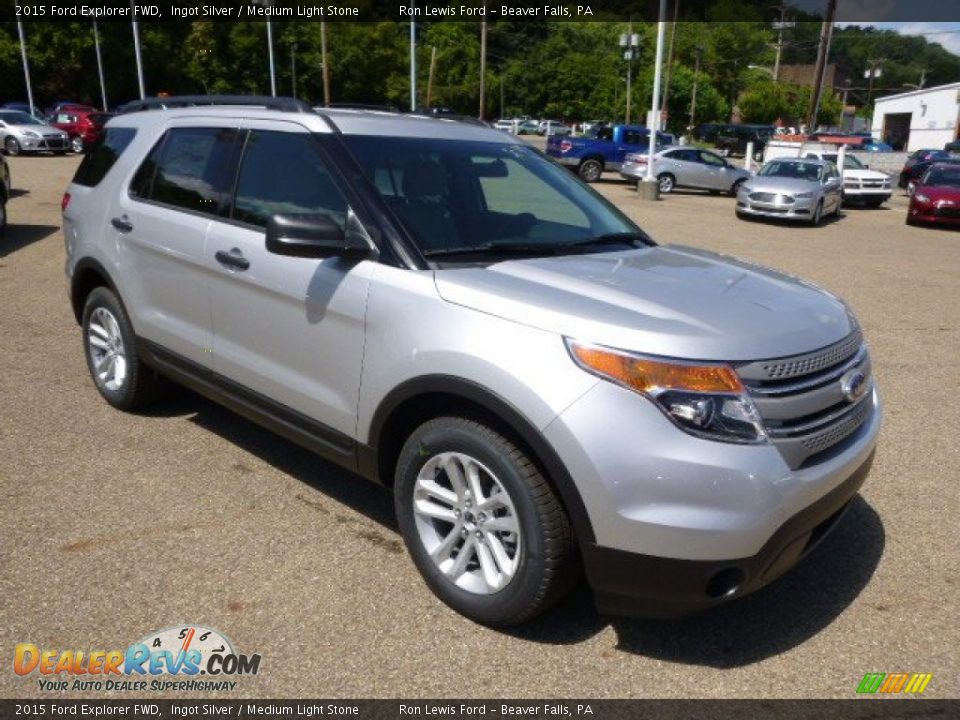 2015 Ford Explorer FWD Ingot Silver / Medium Light Stone Photo #2