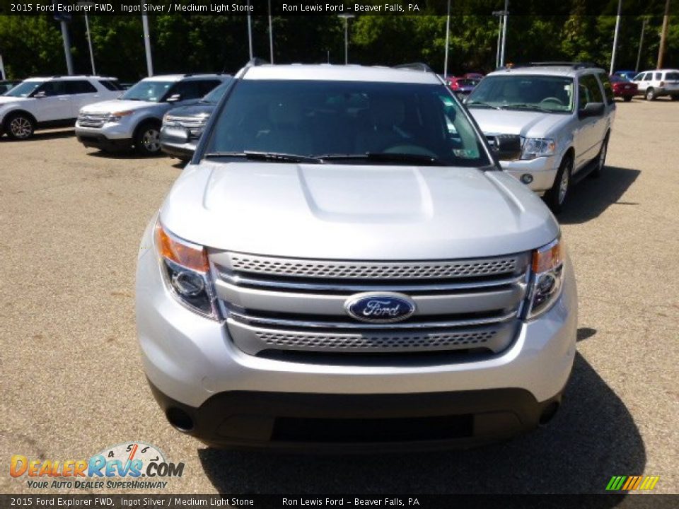2015 Ford Explorer FWD Ingot Silver / Medium Light Stone Photo #3