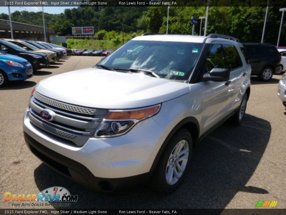 2015 Ford Explorer FWD Ingot Silver / Medium Light Stone Photo #4