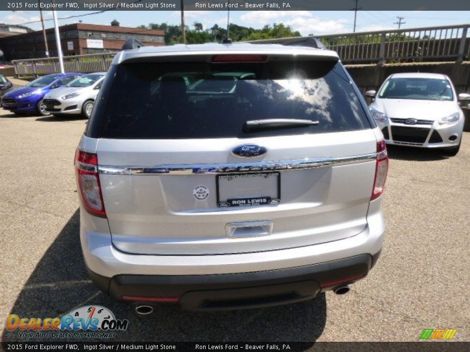 2015 Ford Explorer FWD Ingot Silver / Medium Light Stone Photo #7