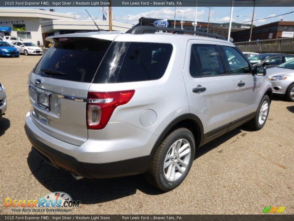 2015 Ford Explorer FWD Ingot Silver / Medium Light Stone Photo #8
