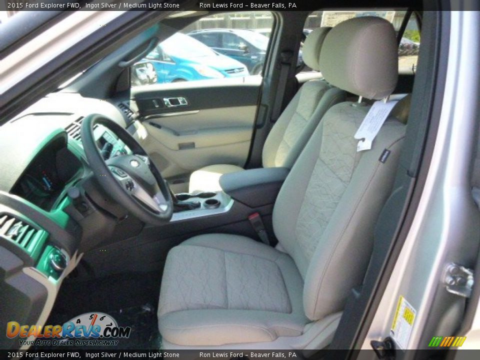 2015 Ford Explorer FWD Ingot Silver / Medium Light Stone Photo #10