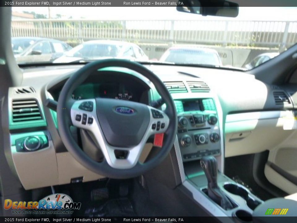 2015 Ford Explorer FWD Ingot Silver / Medium Light Stone Photo #12