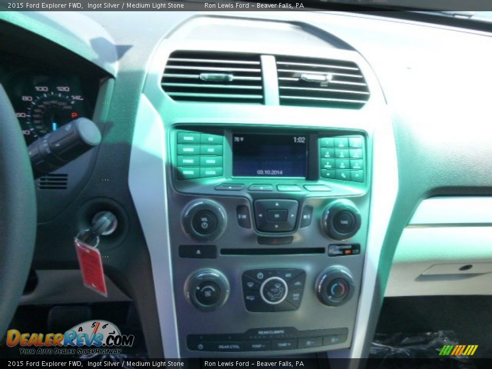 2015 Ford Explorer FWD Ingot Silver / Medium Light Stone Photo #15