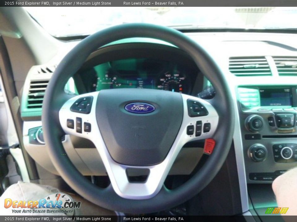 2015 Ford Explorer FWD Ingot Silver / Medium Light Stone Photo #18
