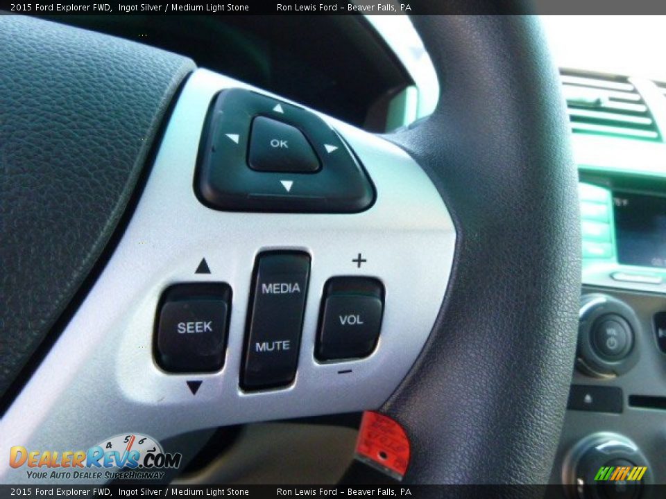 2015 Ford Explorer FWD Ingot Silver / Medium Light Stone Photo #19