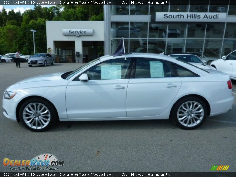 2014 Audi A6 3.0 TDI quattro Sedan Glacier White Metallic / Nougat Brown Photo #2