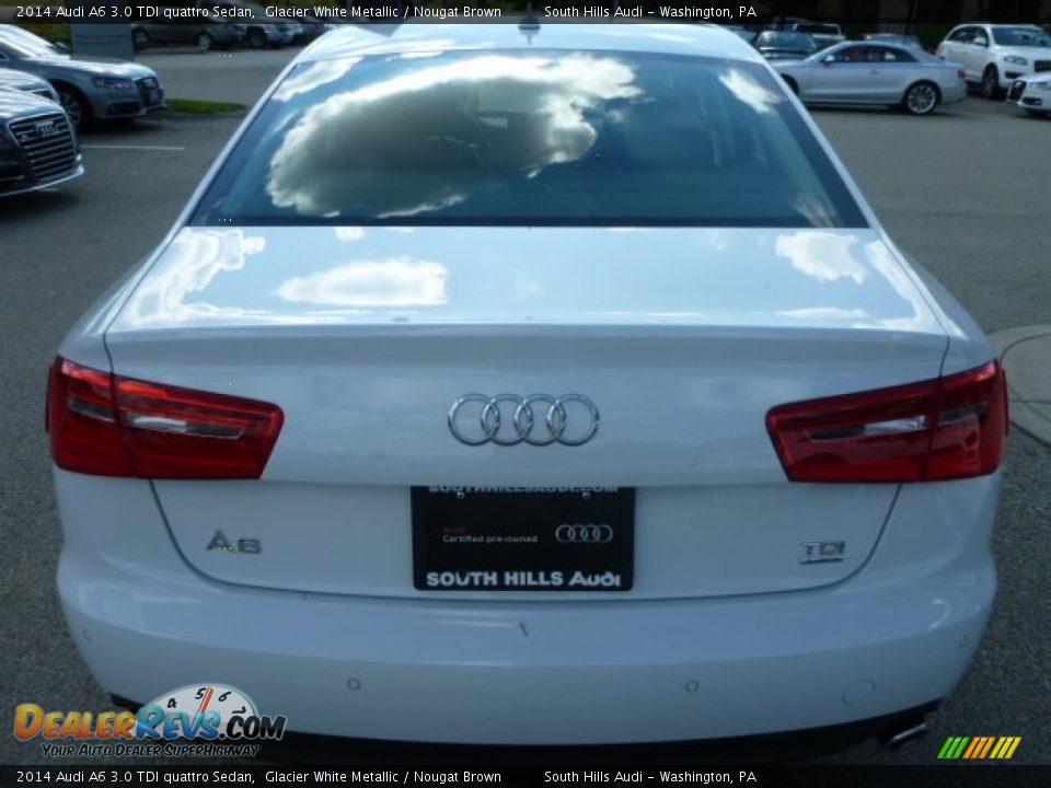 2014 Audi A6 3.0 TDI quattro Sedan Glacier White Metallic / Nougat Brown Photo #4