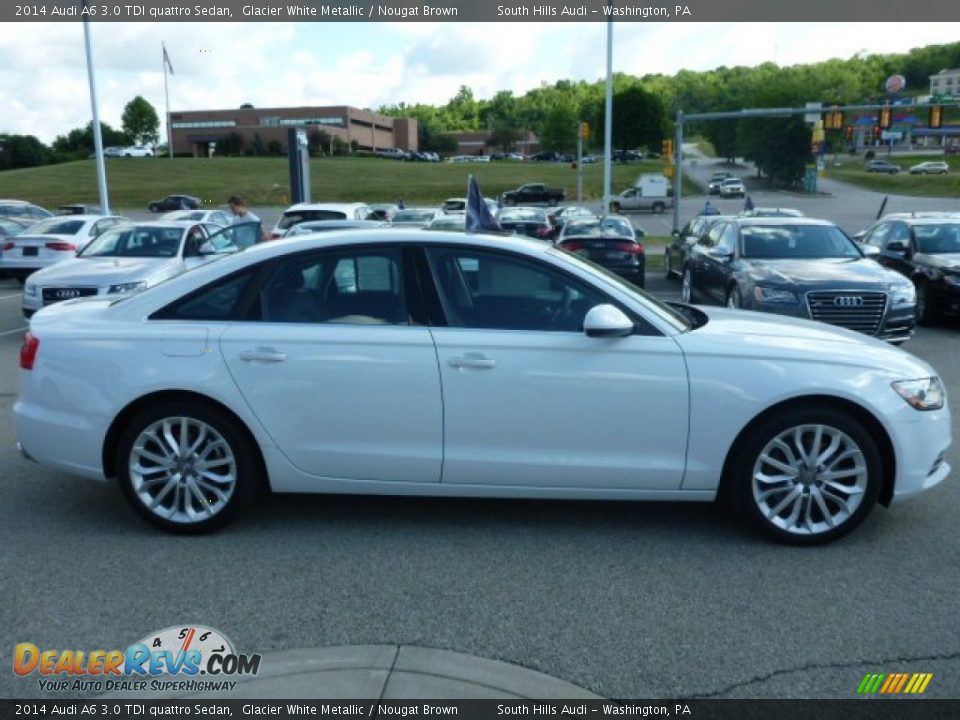 2014 Audi A6 3.0 TDI quattro Sedan Glacier White Metallic / Nougat Brown Photo #6