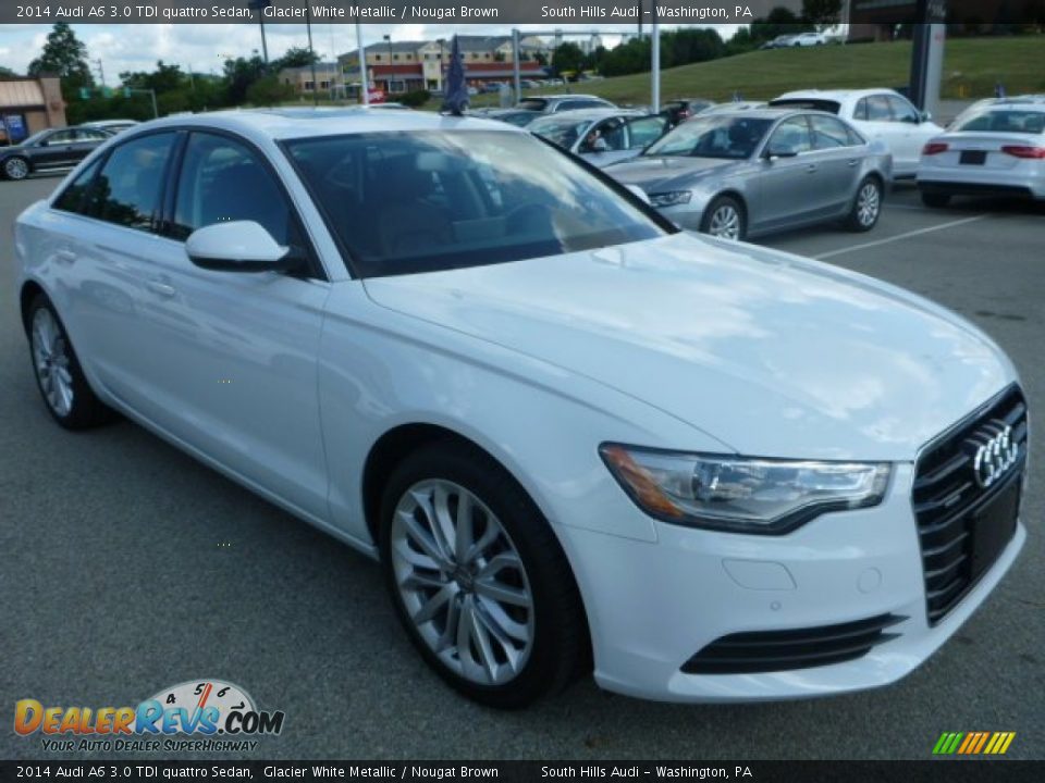 2014 Audi A6 3.0 TDI quattro Sedan Glacier White Metallic / Nougat Brown Photo #7