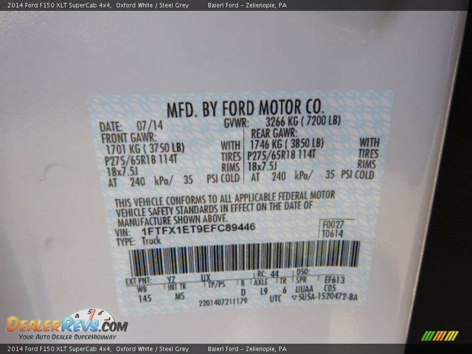 2014 Ford F150 XLT SuperCab 4x4 Oxford White / Steel Grey Photo #20