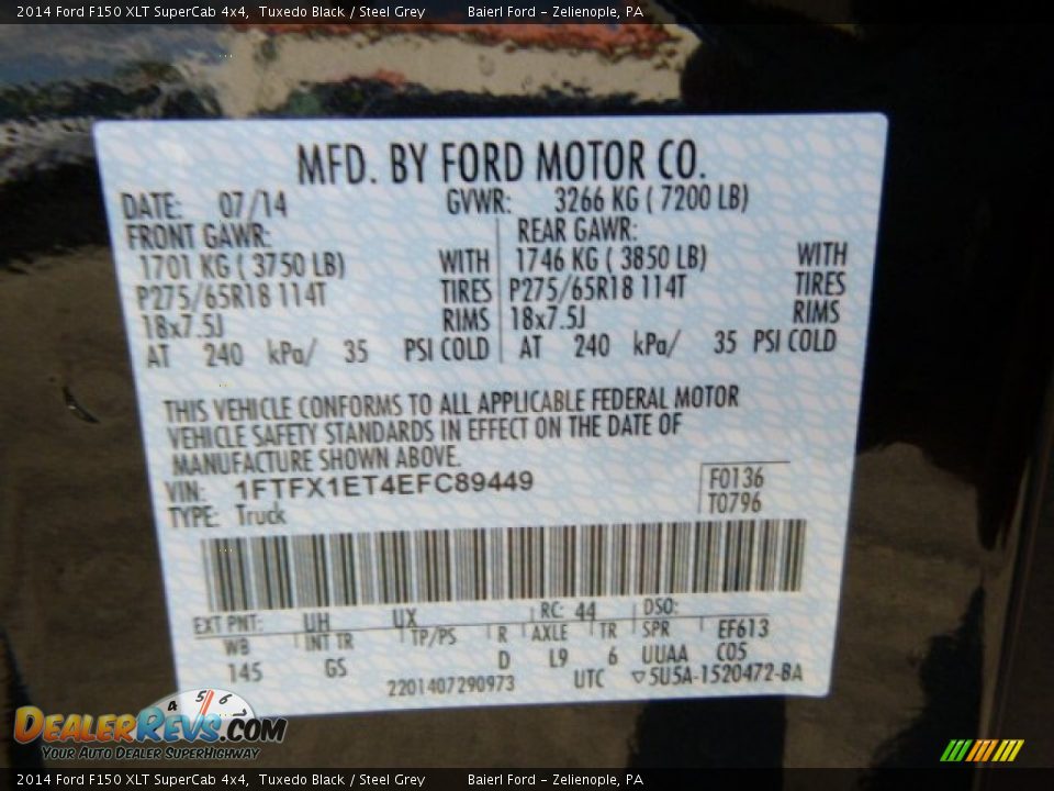 2014 Ford F150 XLT SuperCab 4x4 Tuxedo Black / Steel Grey Photo #20