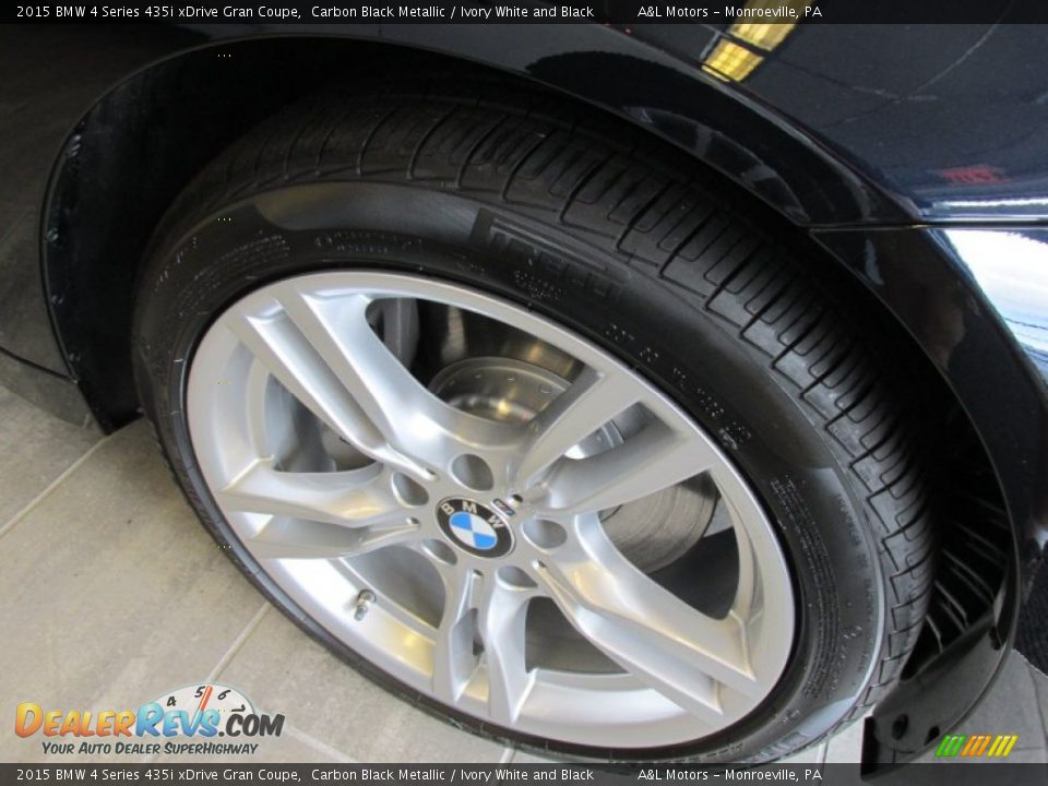 2015 BMW 4 Series 435i xDrive Gran Coupe Carbon Black Metallic / Ivory White and Black Photo #4