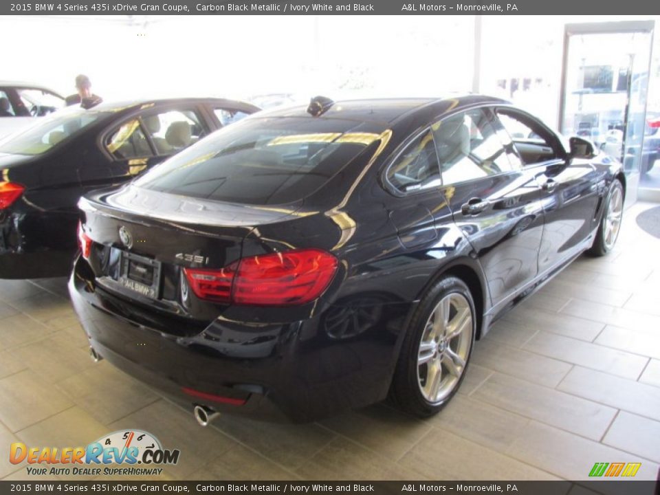 2015 BMW 4 Series 435i xDrive Gran Coupe Carbon Black Metallic / Ivory White and Black Photo #5