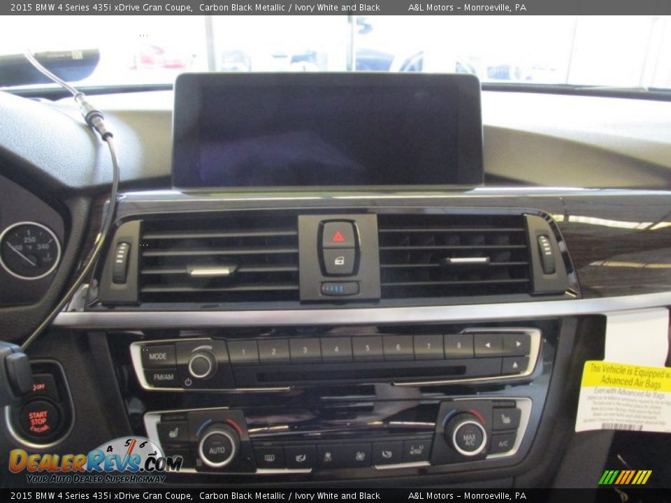 2015 BMW 4 Series 435i xDrive Gran Coupe Carbon Black Metallic / Ivory White and Black Photo #15