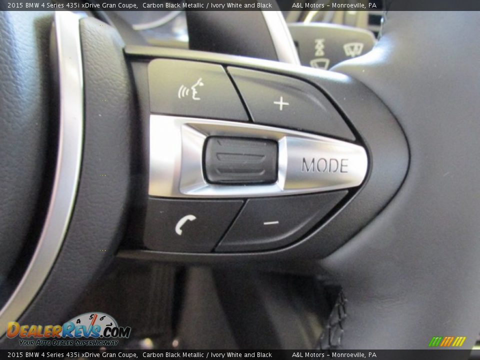 2015 BMW 4 Series 435i xDrive Gran Coupe Carbon Black Metallic / Ivory White and Black Photo #16
