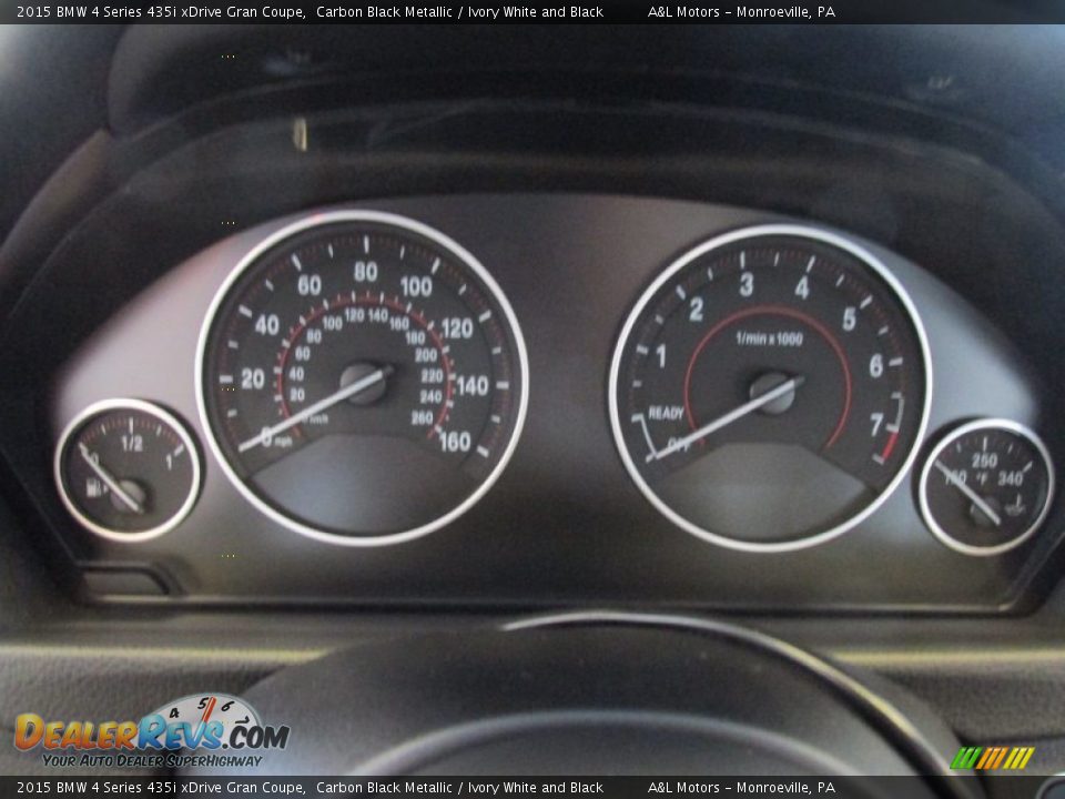 2015 BMW 4 Series 435i xDrive Gran Coupe Carbon Black Metallic / Ivory White and Black Photo #18