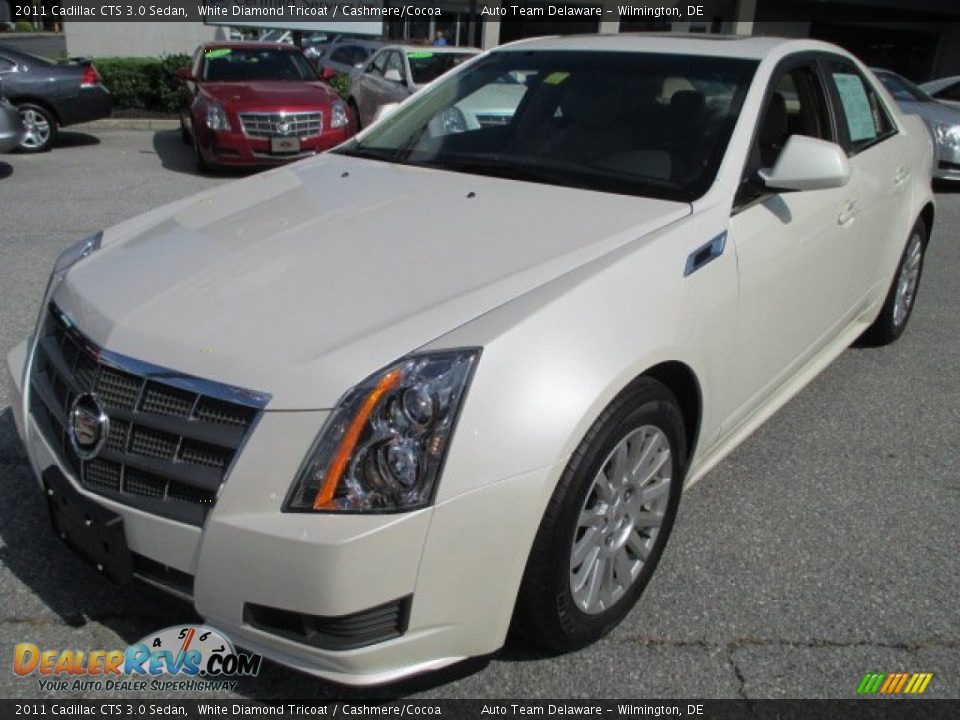 2011 Cadillac CTS 3.0 Sedan White Diamond Tricoat / Cashmere/Cocoa Photo #2