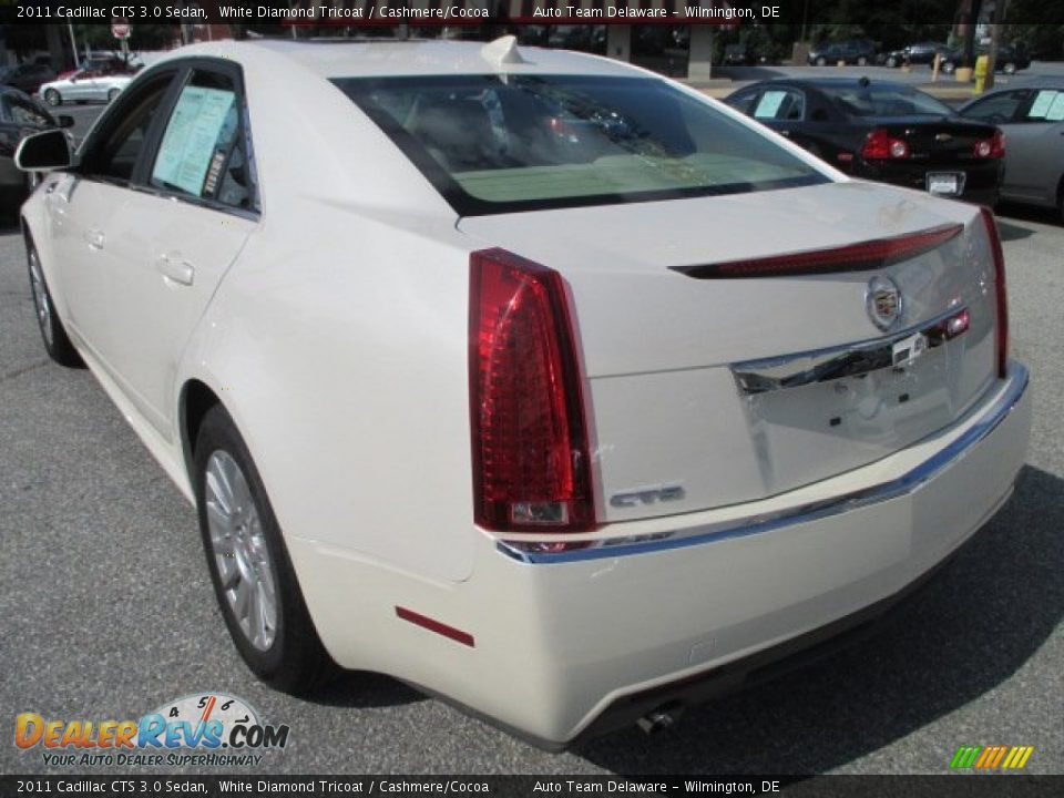 2011 Cadillac CTS 3.0 Sedan White Diamond Tricoat / Cashmere/Cocoa Photo #4