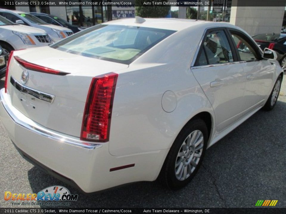2011 Cadillac CTS 3.0 Sedan White Diamond Tricoat / Cashmere/Cocoa Photo #6