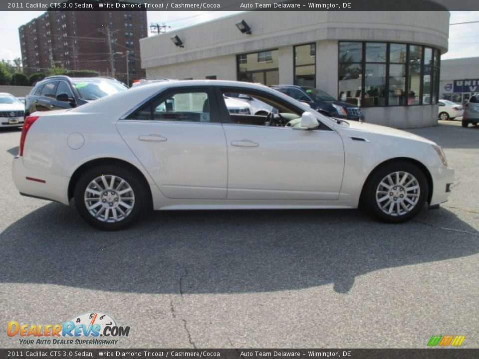 2011 Cadillac CTS 3.0 Sedan White Diamond Tricoat / Cashmere/Cocoa Photo #7