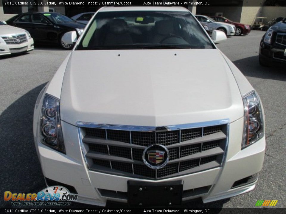 2011 Cadillac CTS 3.0 Sedan White Diamond Tricoat / Cashmere/Cocoa Photo #9