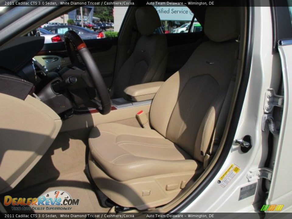 2011 Cadillac CTS 3.0 Sedan White Diamond Tricoat / Cashmere/Cocoa Photo #10