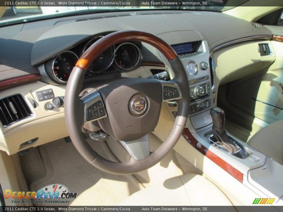 2011 Cadillac CTS 3.0 Sedan White Diamond Tricoat / Cashmere/Cocoa Photo #11