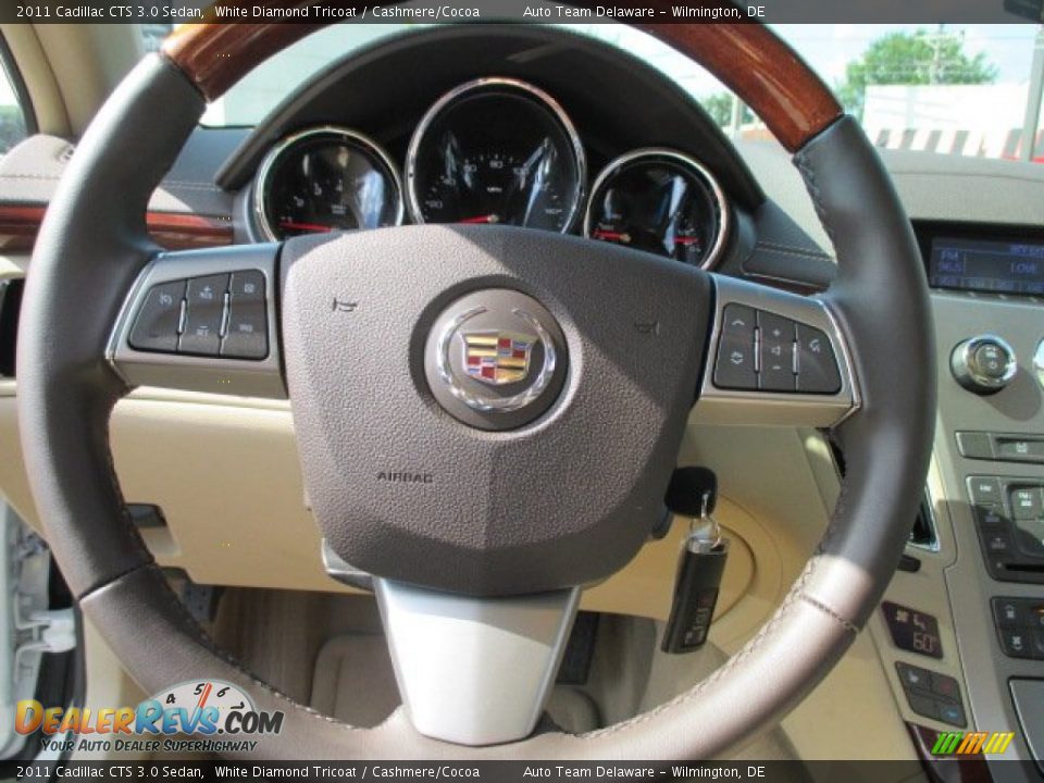 2011 Cadillac CTS 3.0 Sedan White Diamond Tricoat / Cashmere/Cocoa Photo #12