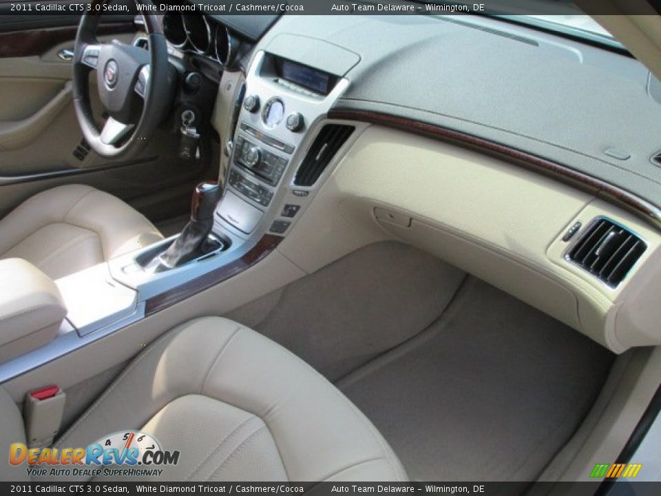 2011 Cadillac CTS 3.0 Sedan White Diamond Tricoat / Cashmere/Cocoa Photo #16